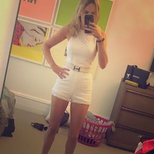 White lace romper